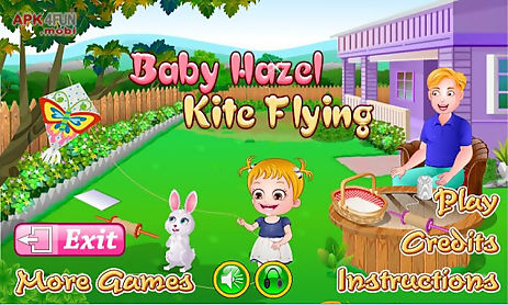 baby hazel kite flying