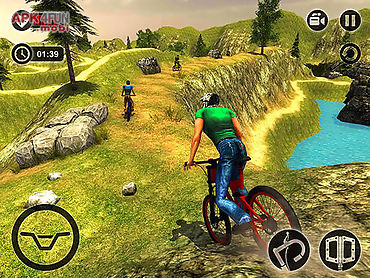 uphill offroad bicycle rider