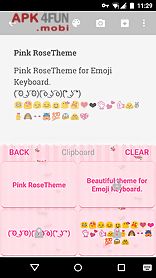 pink rose emoji keyboard theme