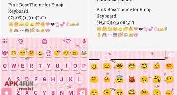 Pink rose emoji keyboard theme