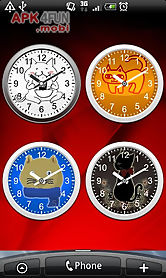 cat analog clocks widget free