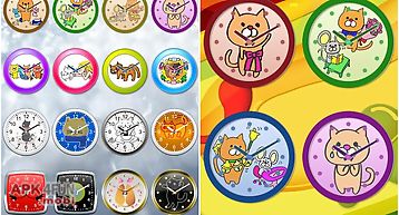 Cat analog clocks widget free